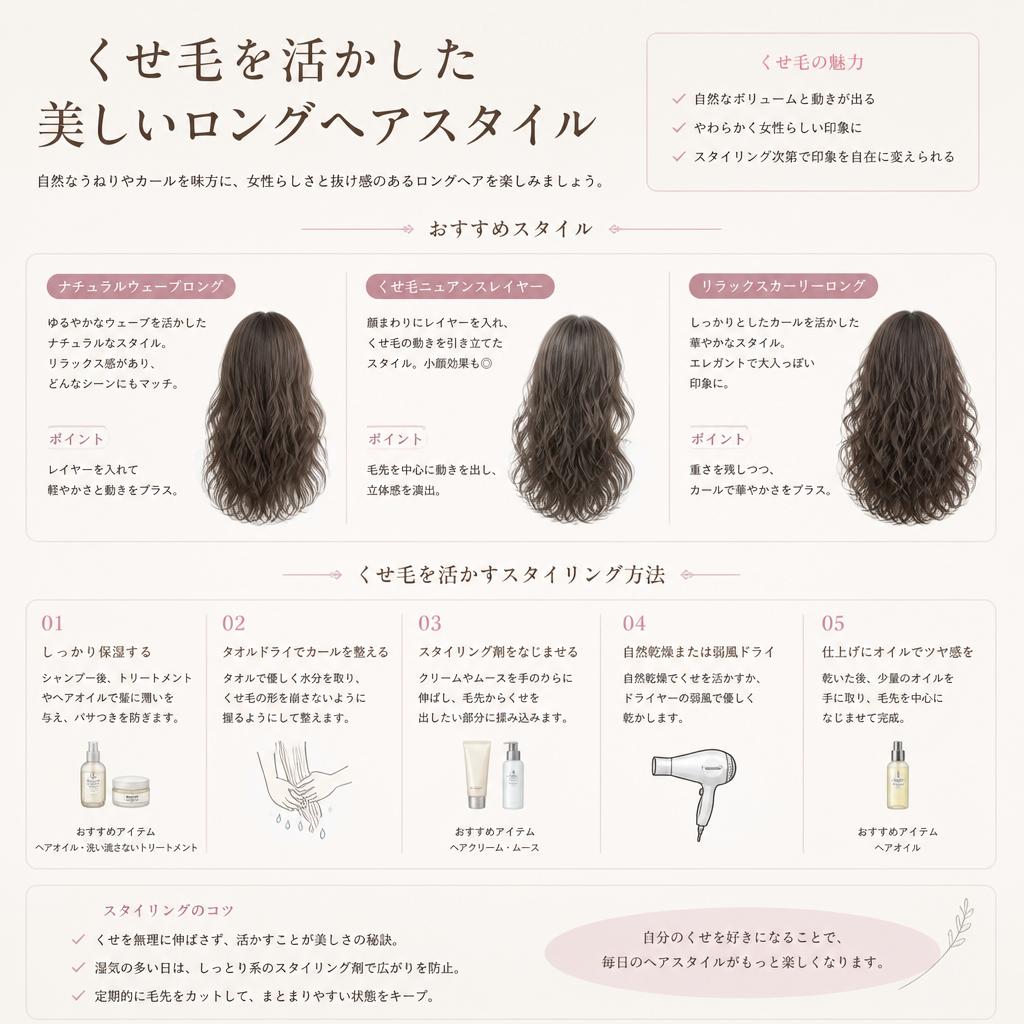 デザイン性のあるロングヘアスタイル